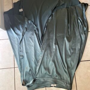 NWT Baltic Born Satin Wrap Tie Skirt in Medium Sage